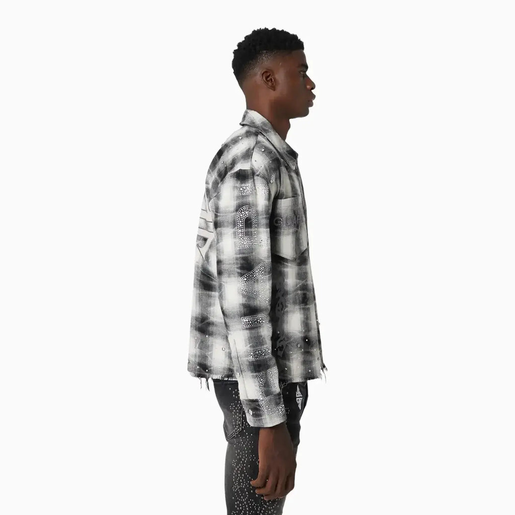 Men's Cloud Grey Cross Flannel Shirt