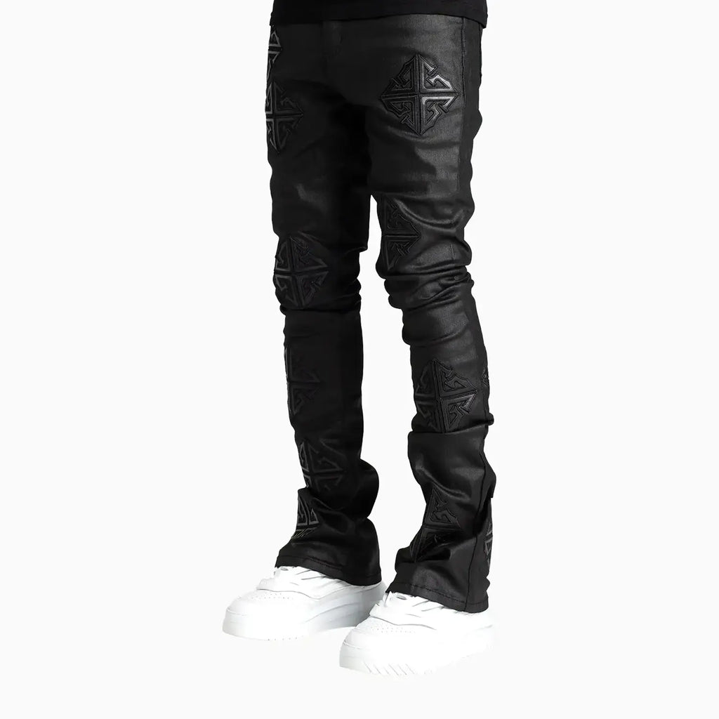 Men's Obsidian Black Icon Stacked Denim Pant