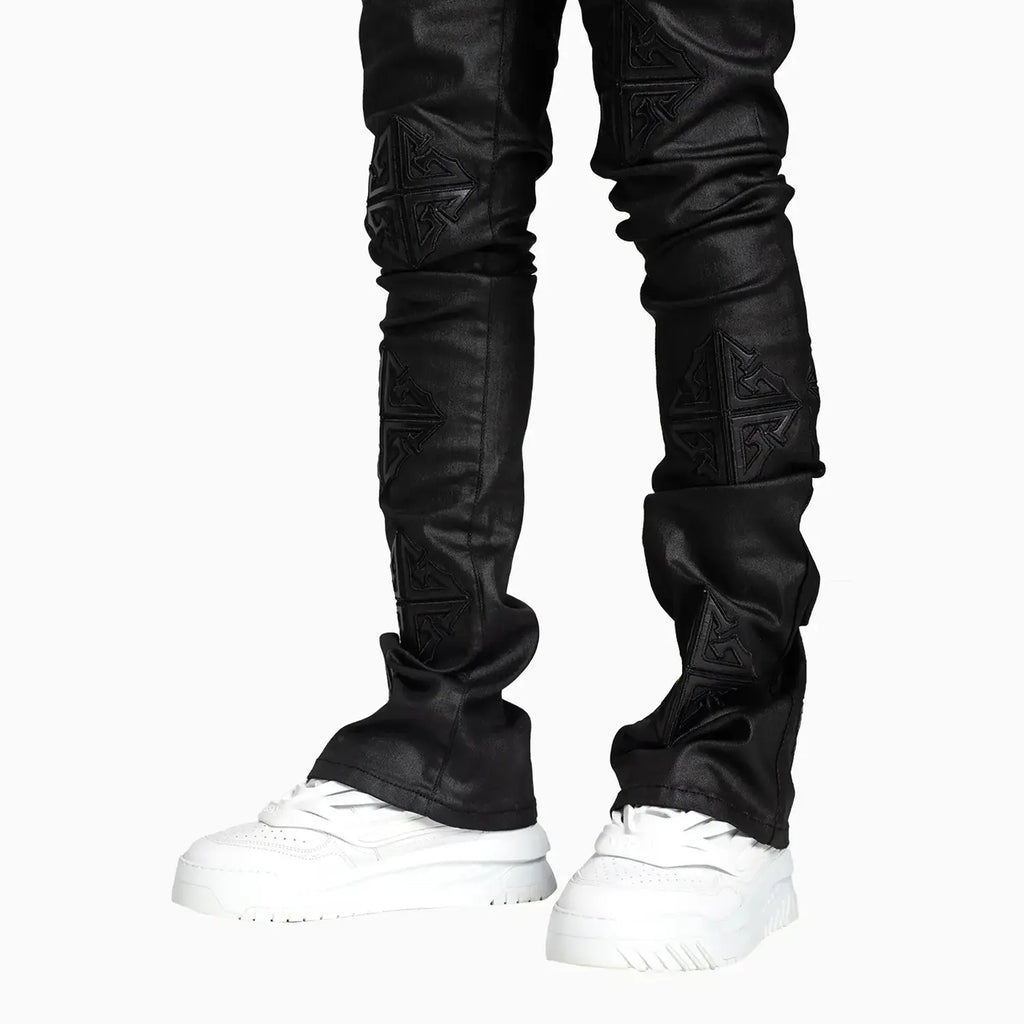 Men's Obsidian Black Icon Stacked Denim Pant