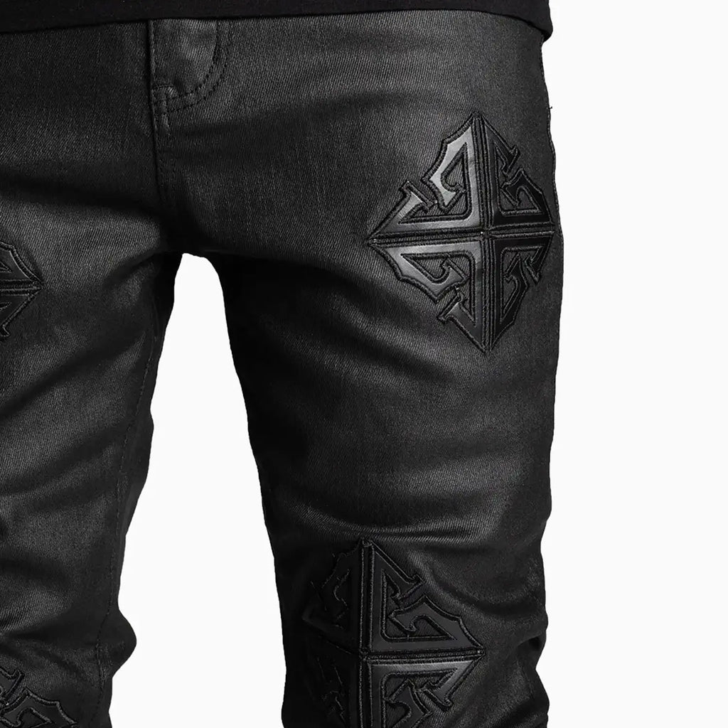 Men's Obsidian Black Icon Stacked Denim Pant