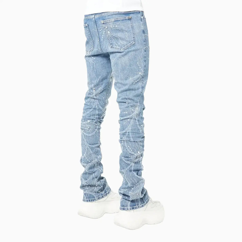 Pantalón de mezclilla araña azul acero para hombre