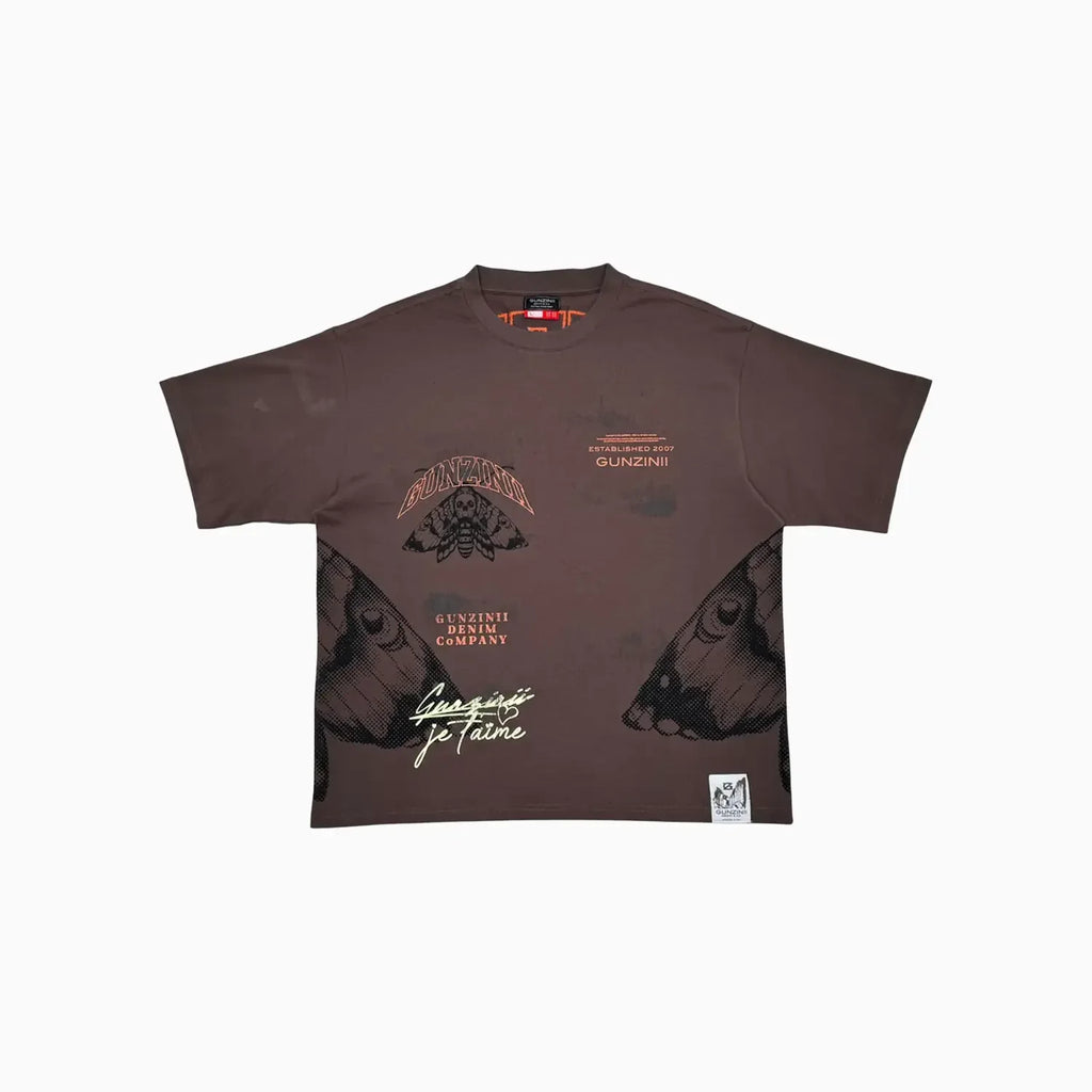 Men's Graphic Moth Print Oversized Streetwear T-Shirt