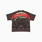 Men's Graphic Moth Print Oversized Streetwear T-Shirt