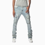 Jean Cargo Délavé Léger pour Homme