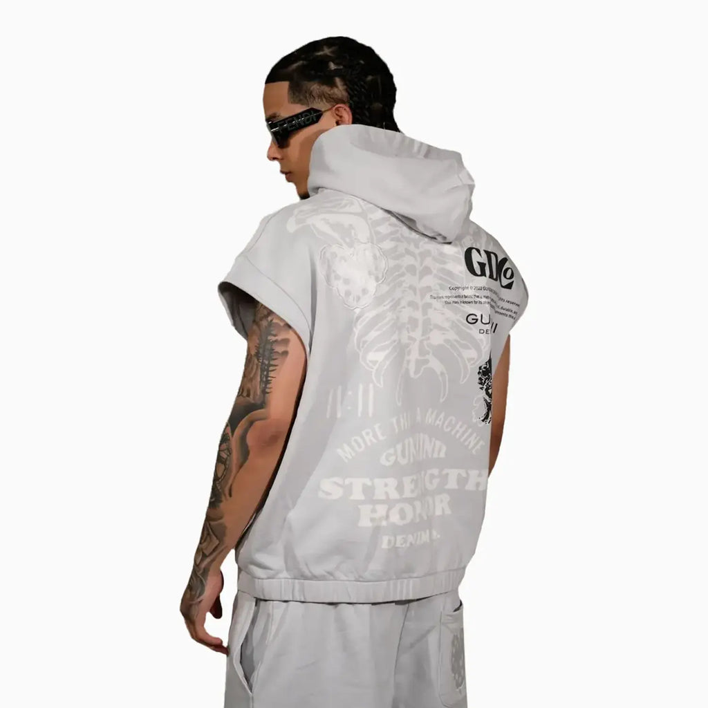 Ensemble short et sweat à capuche sans manches pour homme