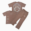 Conjunto de jogger con gráficos y tachuelas para hombre