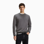 Sweat-shirt en coton éponge avec écusson logo pour homme