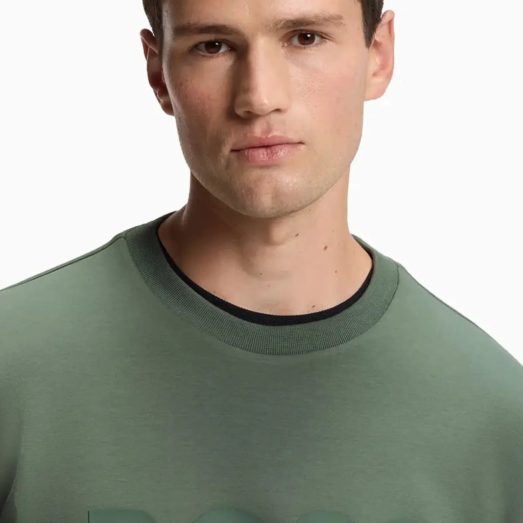 Sweat-shirt homme en coton stretch avec logo en relief