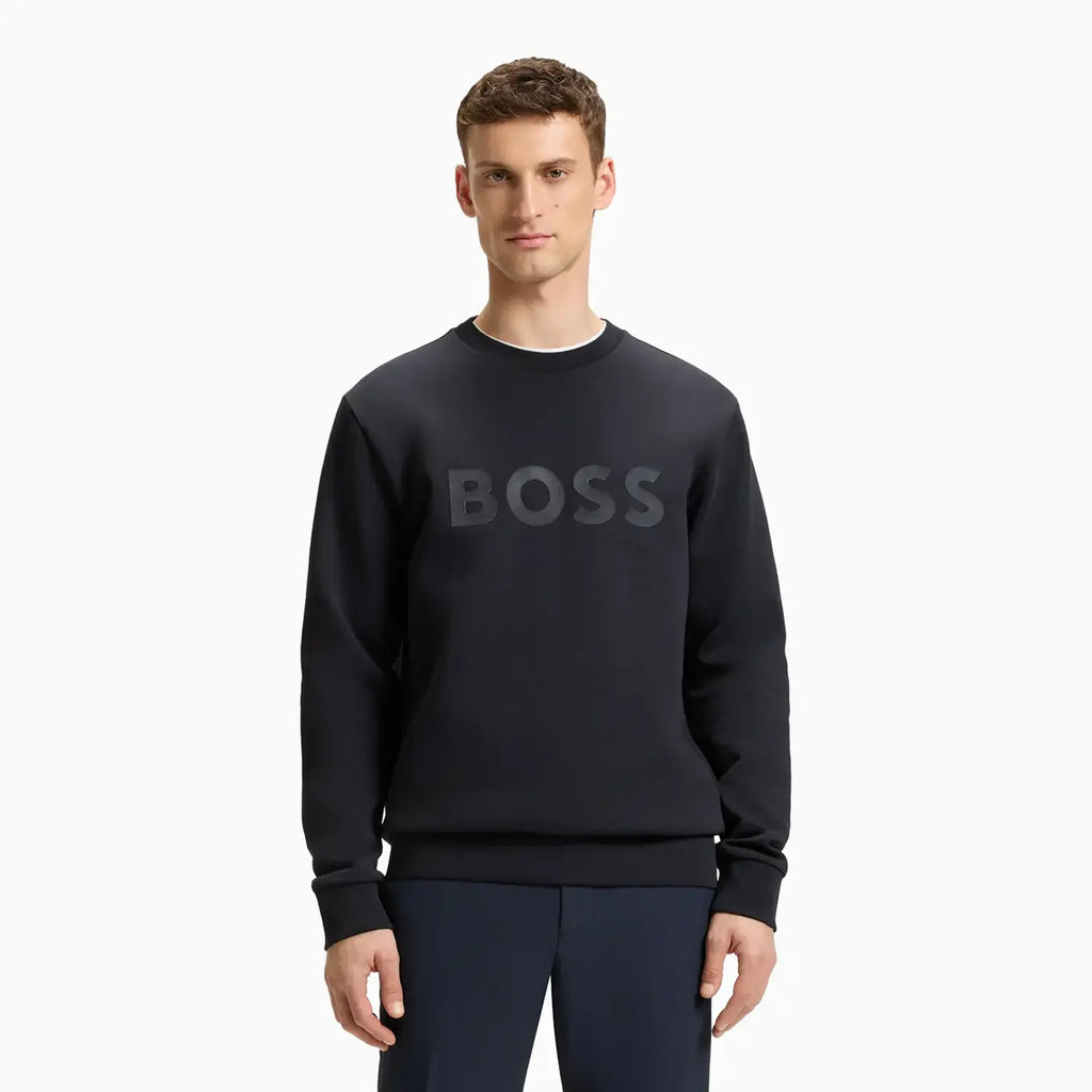 Sweat-shirt homme en coton stretch avec logo en sandwich