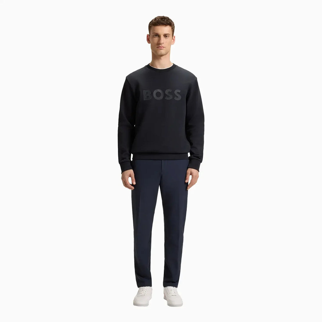 Sweat-shirt homme en coton stretch avec logo en sandwich