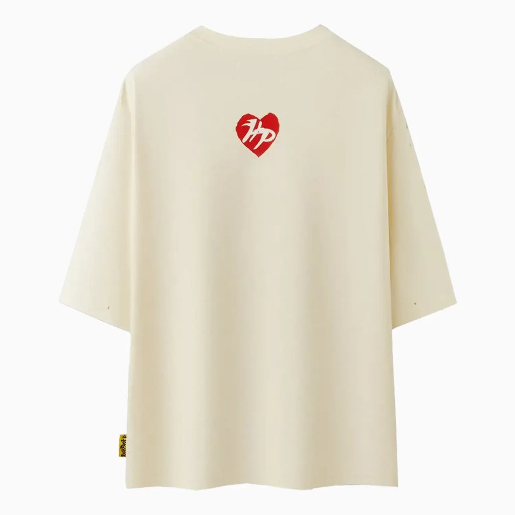 Camiseta vintage roja "Bestia interior" para hombre