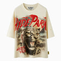 Camiseta vintage roja "Bestia interior" para hombre