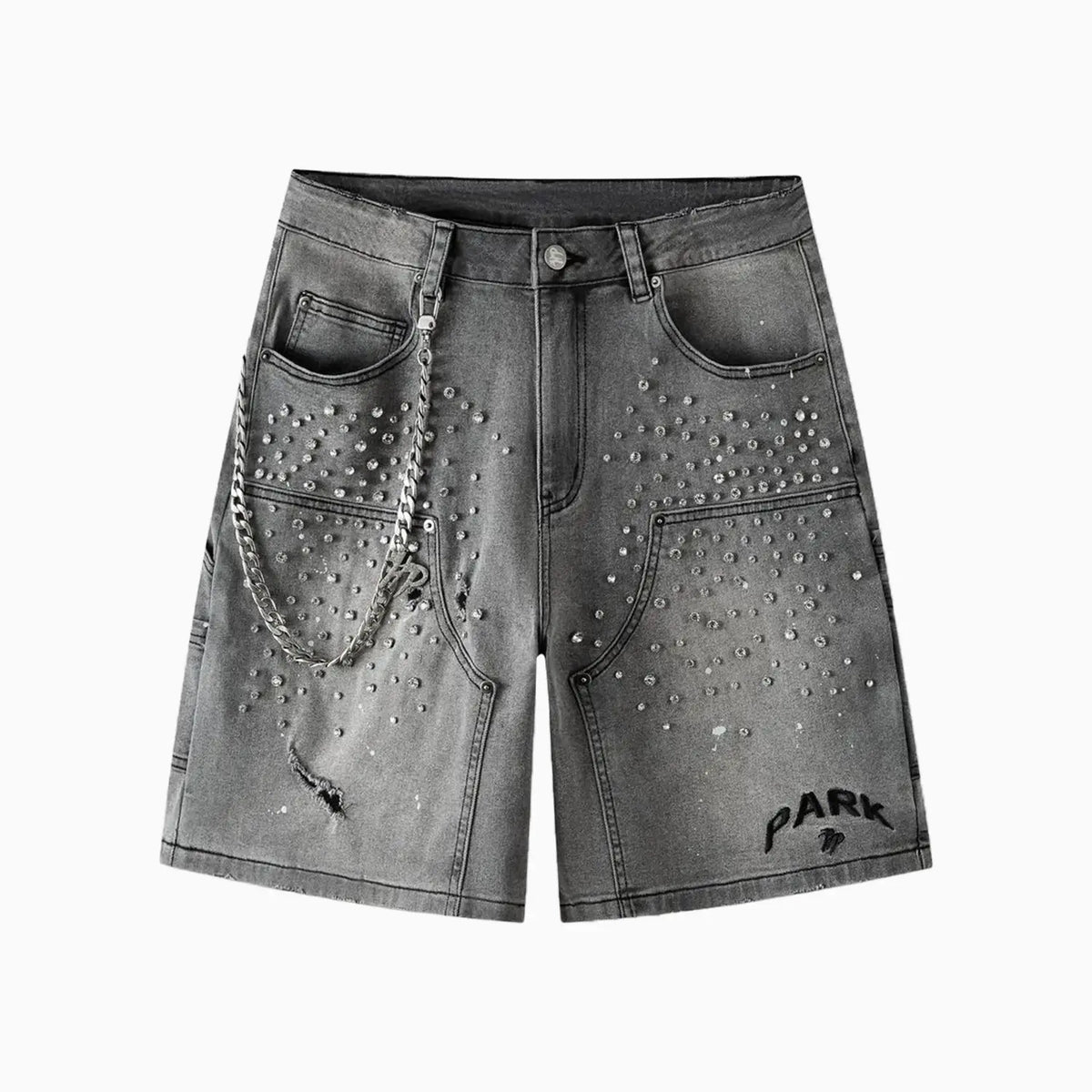 Pantalones cortos de trabajo de mezclilla de doble rodilla para hombre