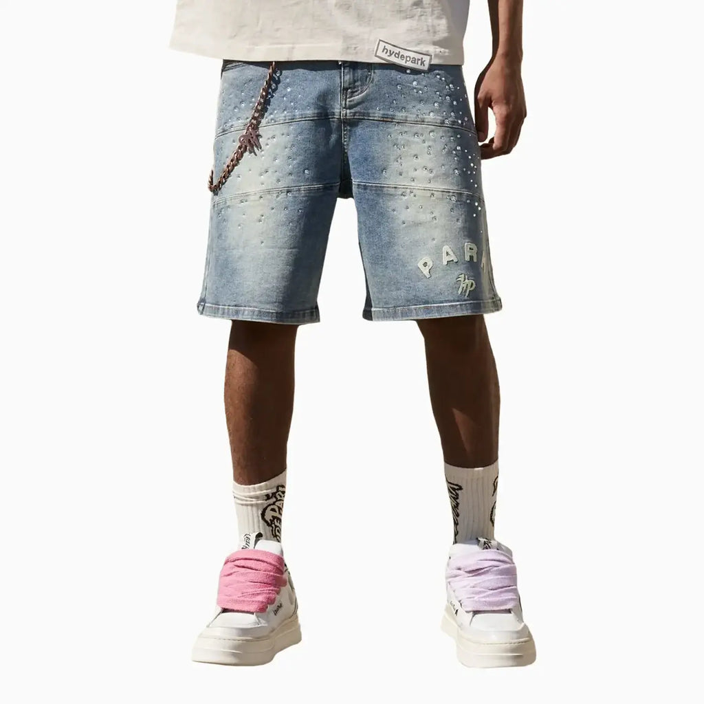 Short en jean pour homme Park Velocity à clous