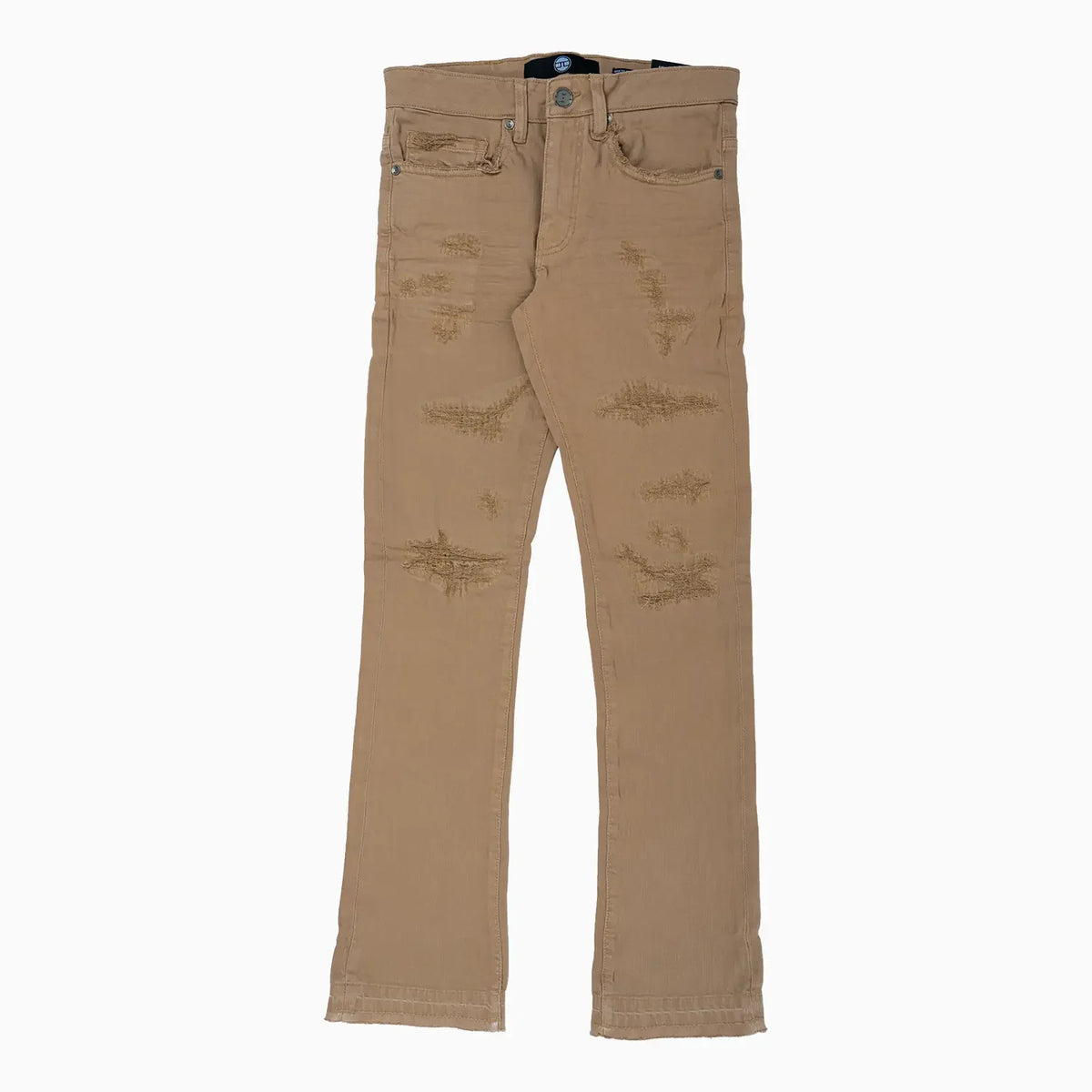 Pantalón apilado para hombre con desgarres