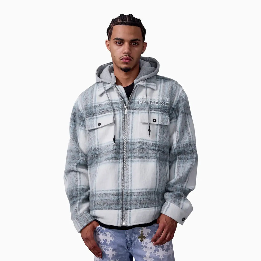 Camisa de Franela con Capucha SYIP para Hombre