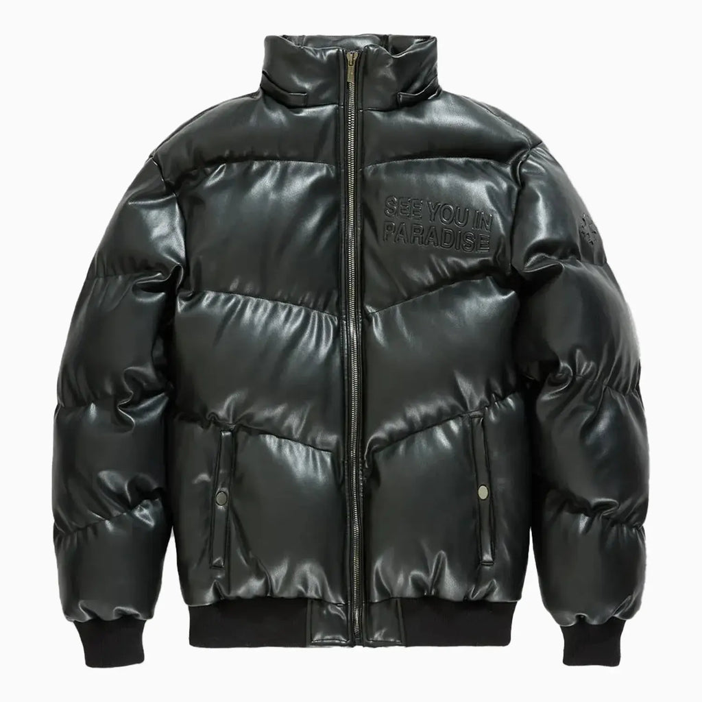 Chaqueta acolchada de PU con relieve SYIP para niños