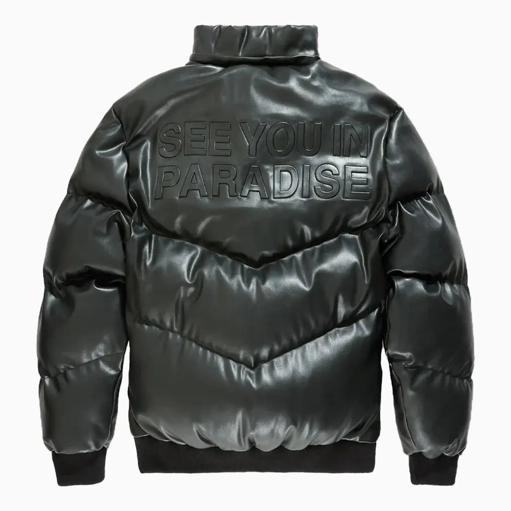 Chaqueta acolchada de PU con relieve SYIP para niños