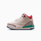 Jordan 3 Retro 'Tiza y Azul Verdadero' para niños pequeños