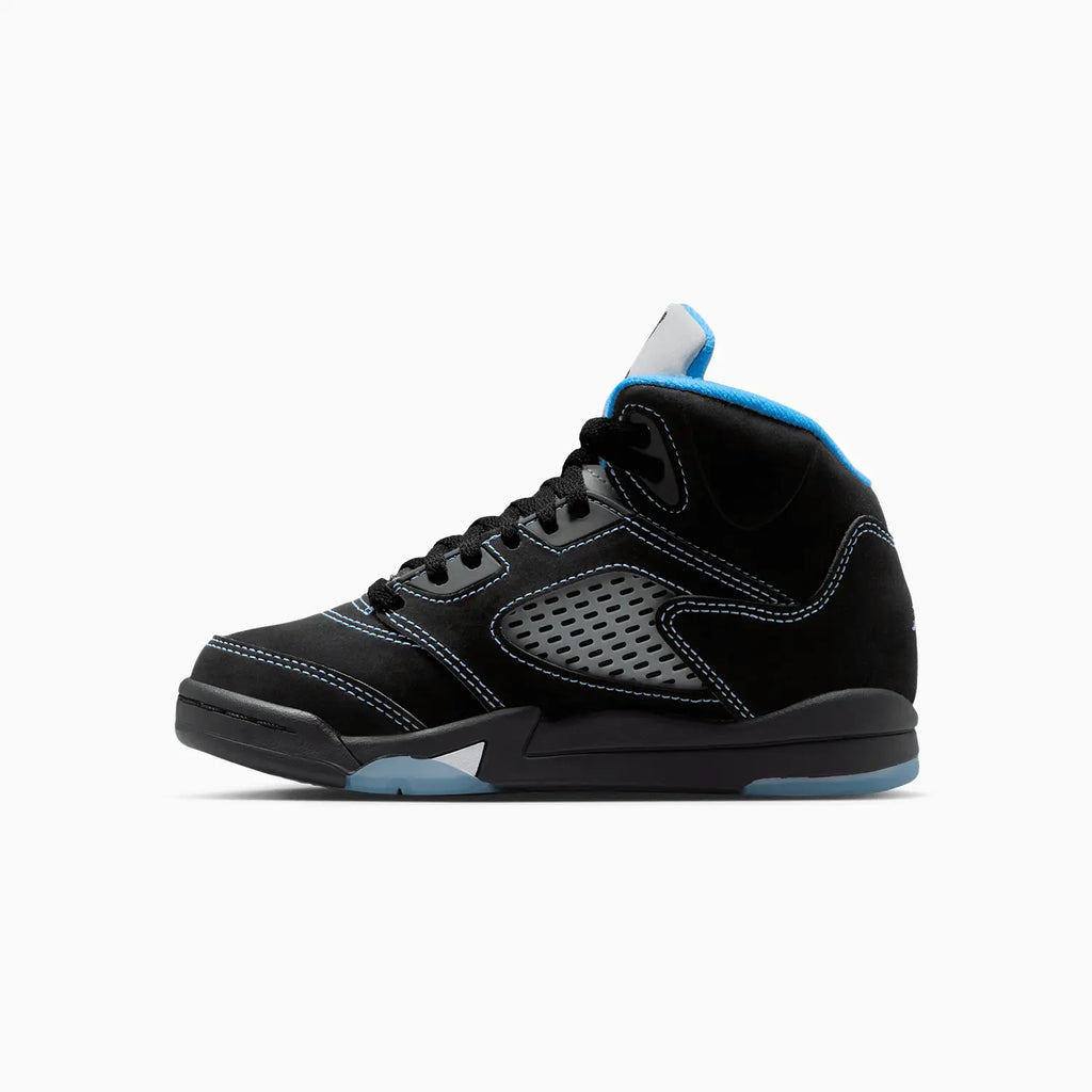 Jordan 5 Retro 'Black University Blue' para niños de preescolar