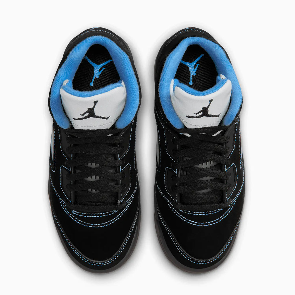 Jordan 5 Retro 'Black University Blue' para niños de preescolar