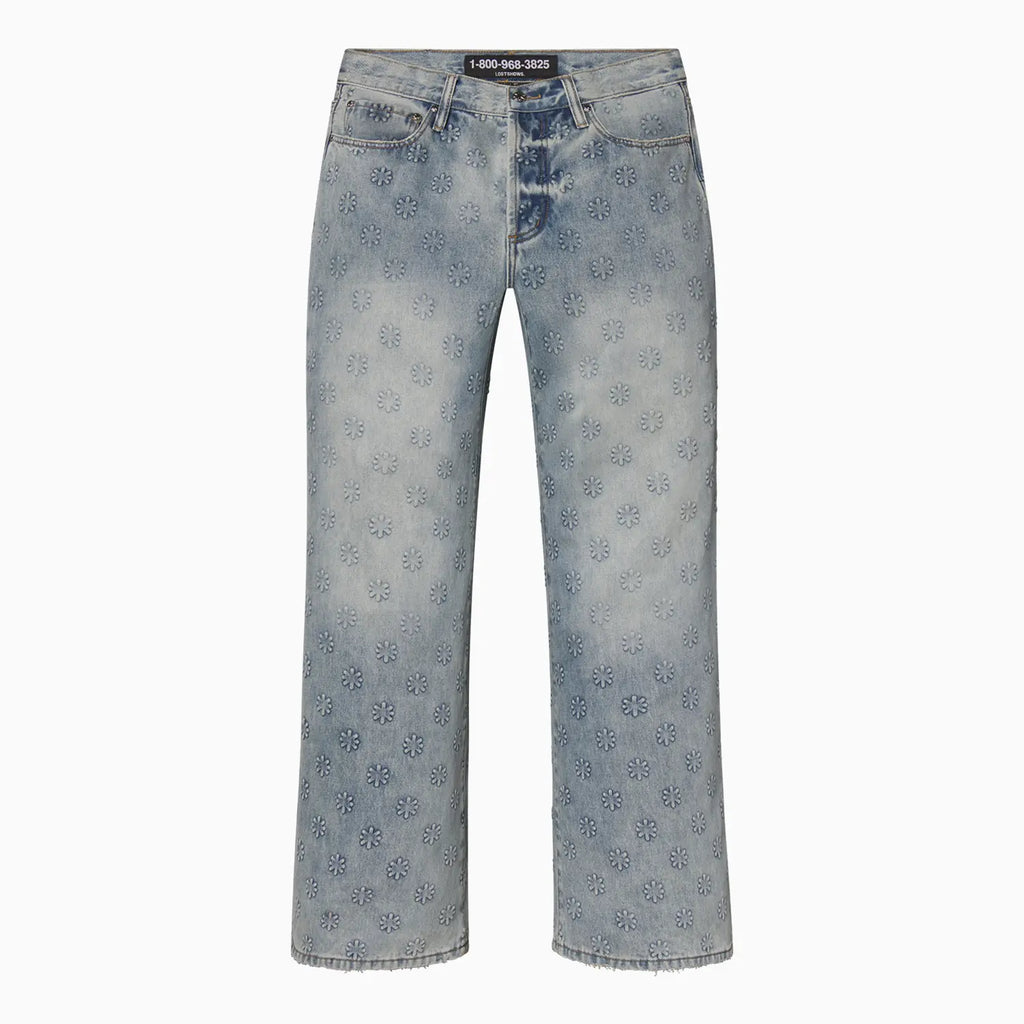 Pantalon en denim à logo embossé pour homme