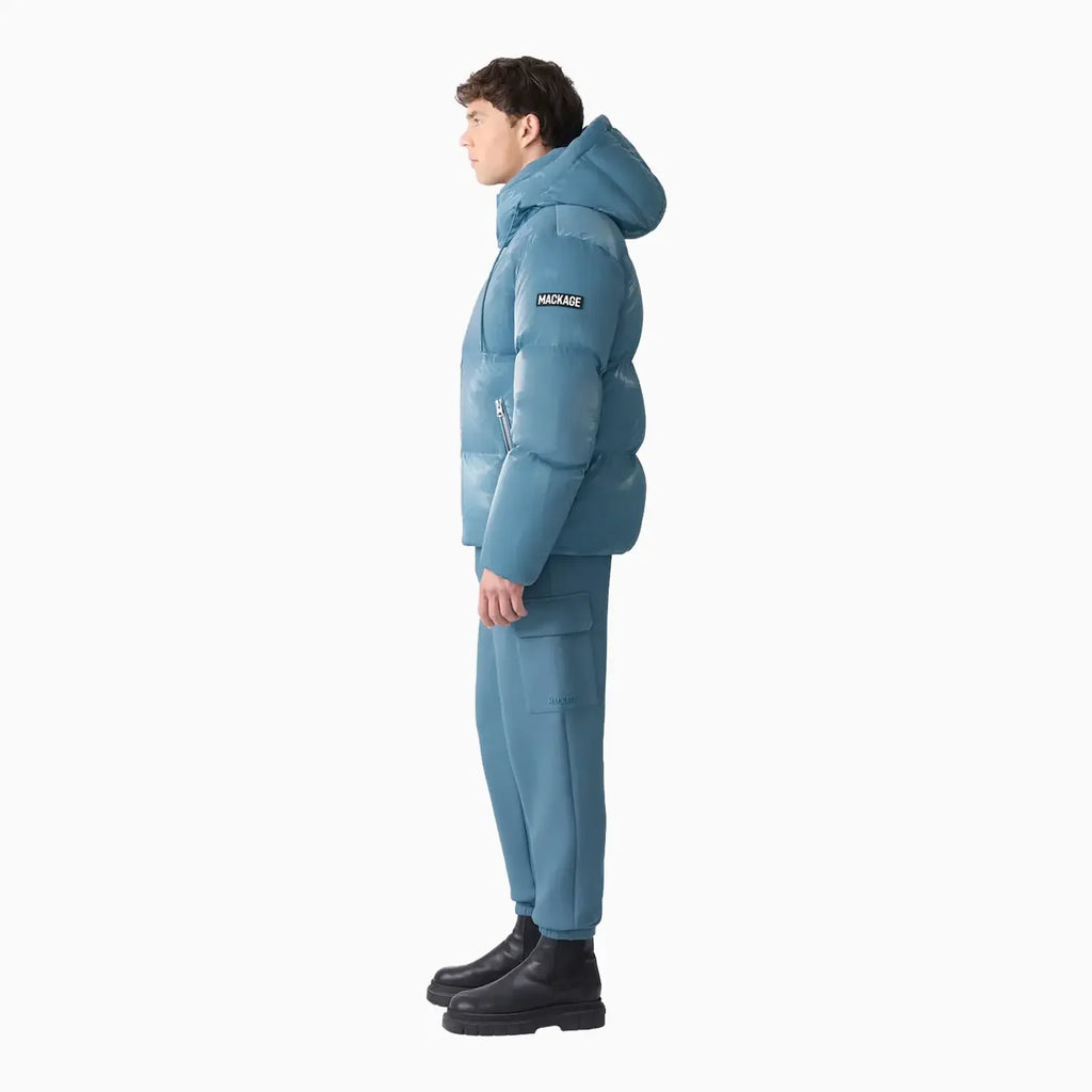 Chaqueta acolchada con capucha y alto brillo KENT-GLO para hombre
