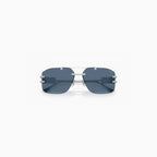 Lunettes de soleil pour homme Versace en métal argenté et bleu