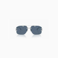Lunettes de soleil pour homme Versace en métal argenté et bleu