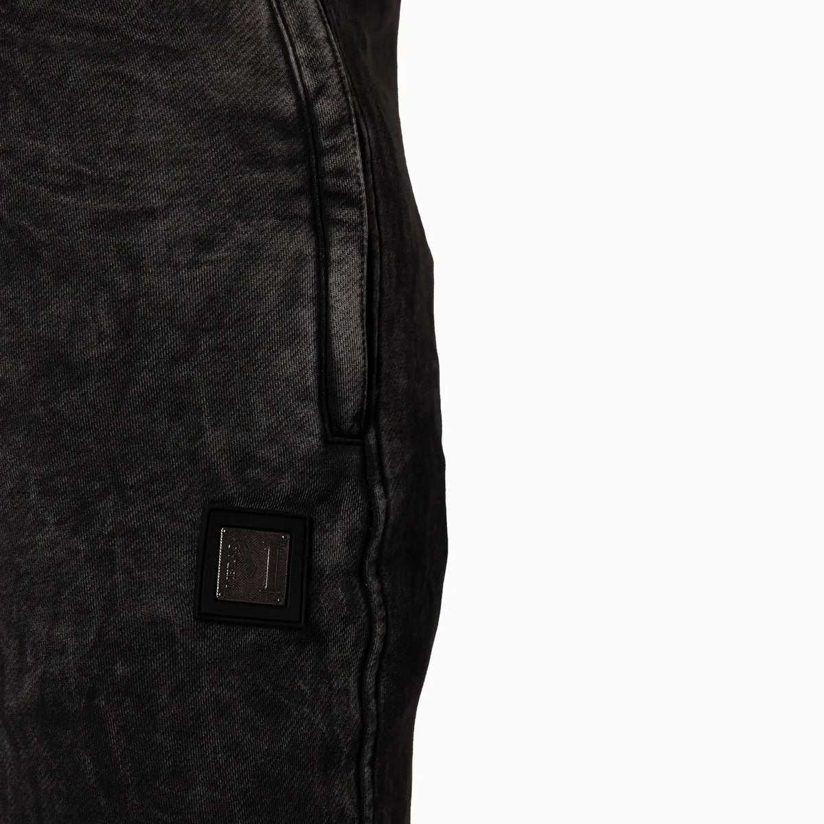 Pantalón de chándal de hombre en negro desgastado