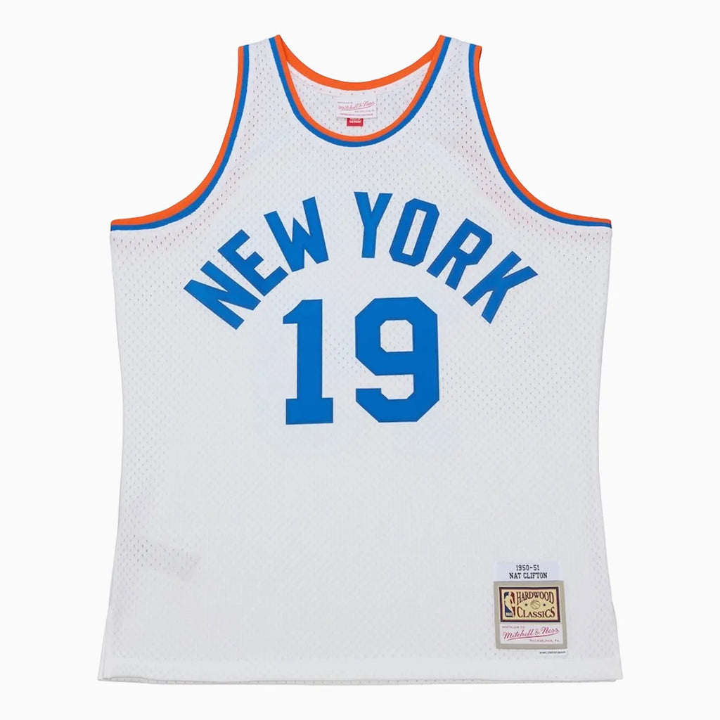 Swingman Nathaniel Clifton New York Knicks NBA 1950-51 Camiseta Blanca Pioneros