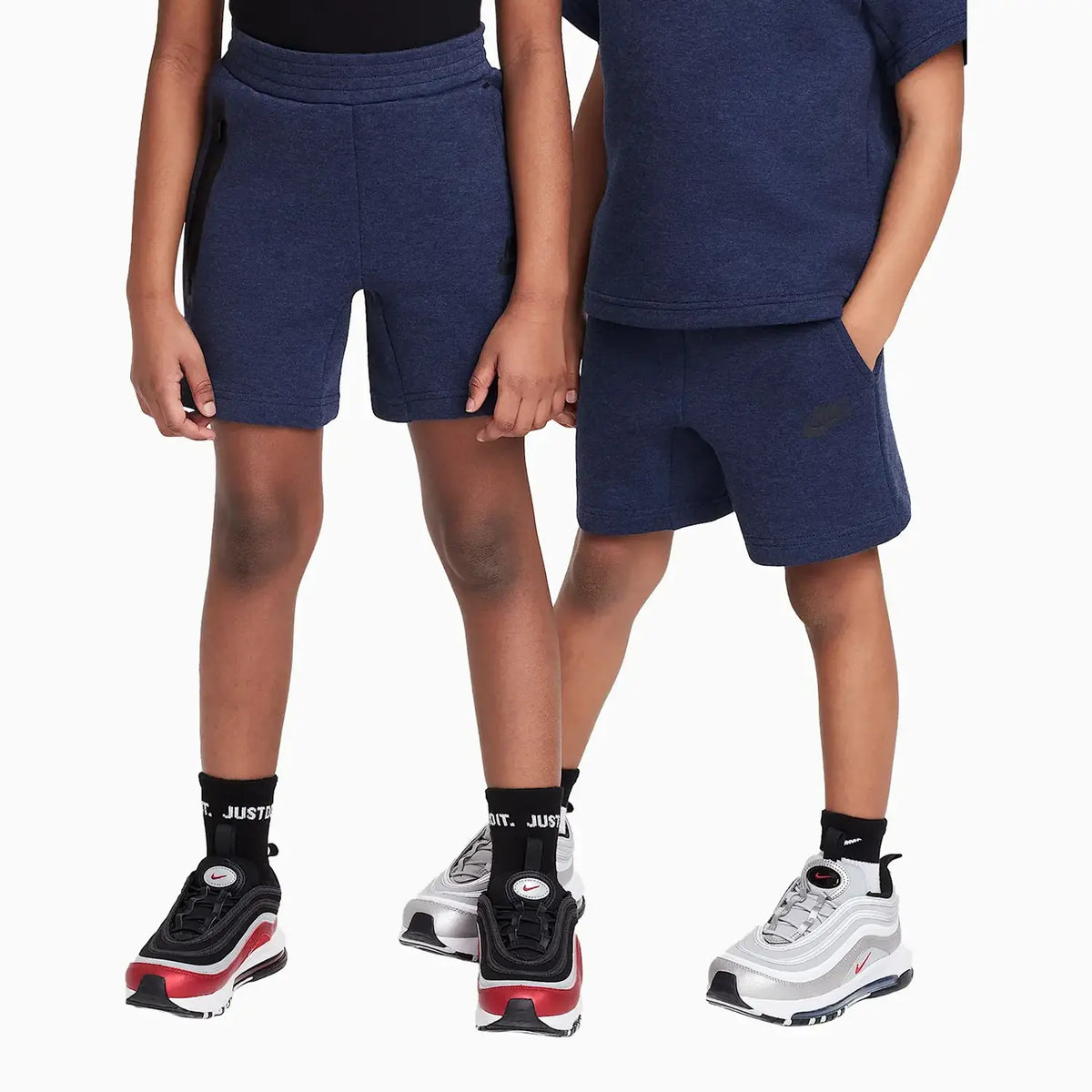 Conjunto de shorts de punto de 2 piezas de felpa técnica deportiva para niños