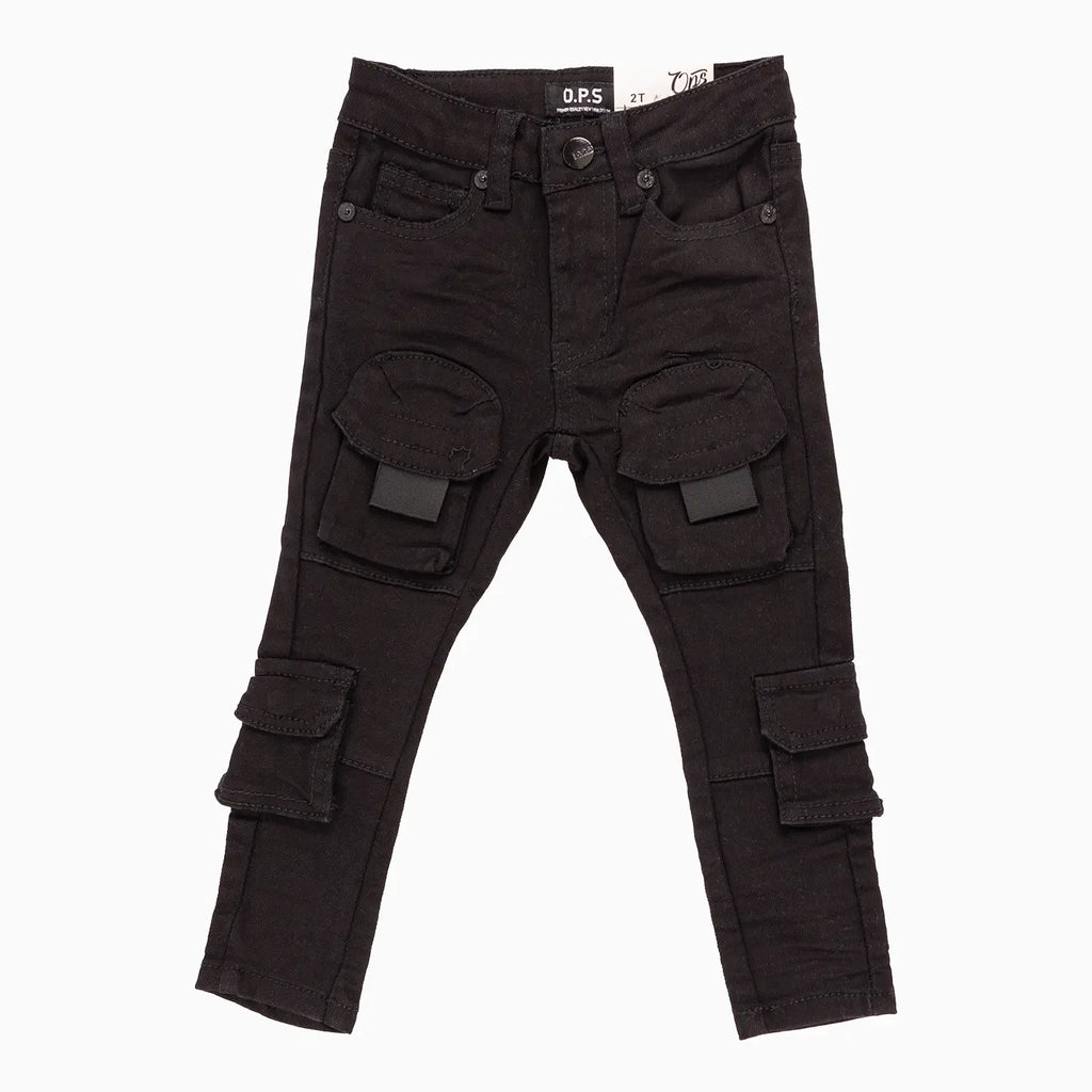 Kid's Slim Fit Cargo Denim Pant