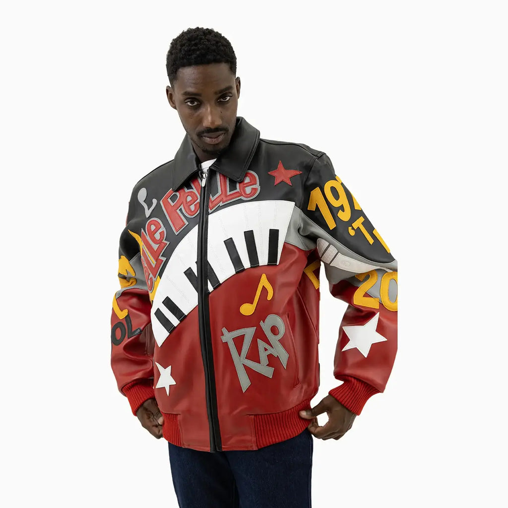 Blouson en cuir 50 ans de hip-hop pour homme