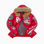 Chaqueta de cuero con capucha Bruiser americana para hombre