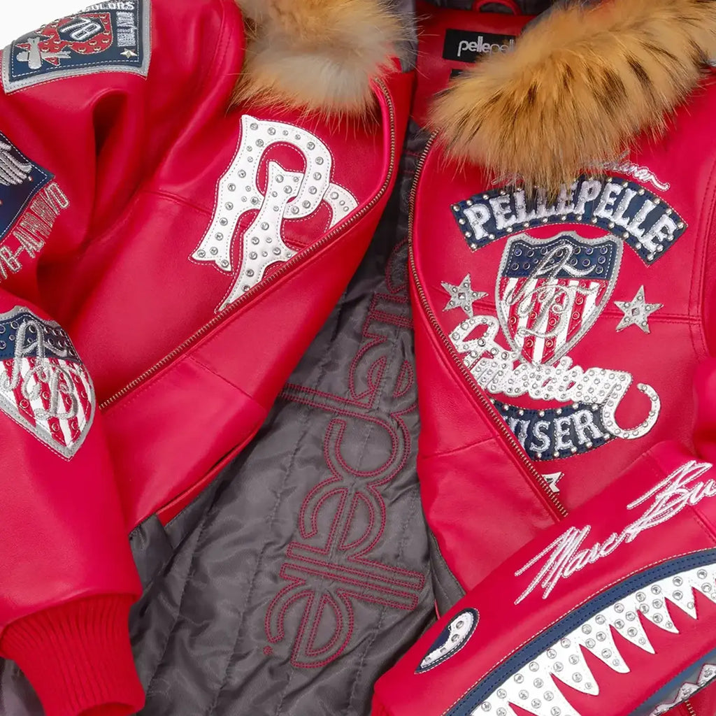 Chaqueta de cuero con capucha Bruiser americana para hombre