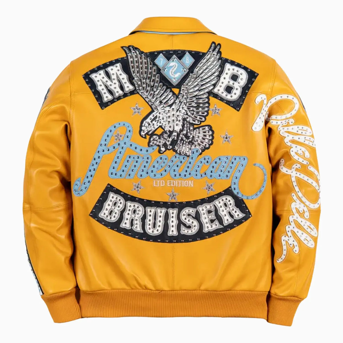 Chaqueta de cuero de felpa American Bruiser para hombre