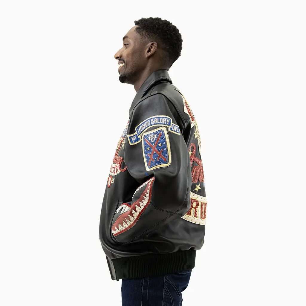 Chaqueta de cuero de felpa American Bruiser para hombre