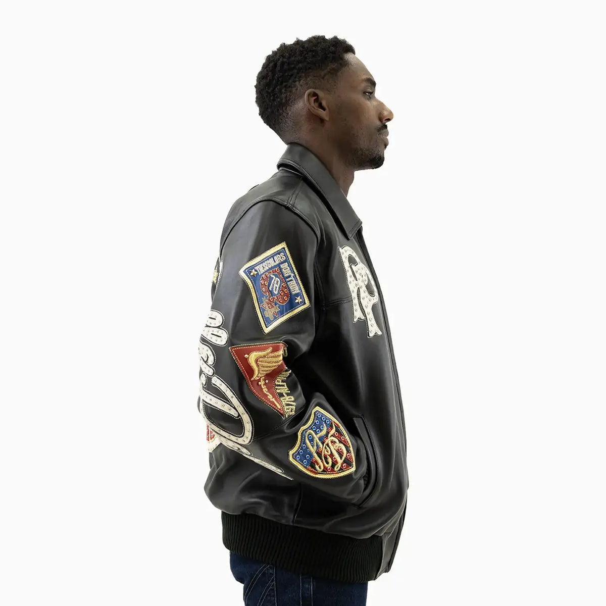 Chaqueta de cuero de felpa American Bruiser para hombre