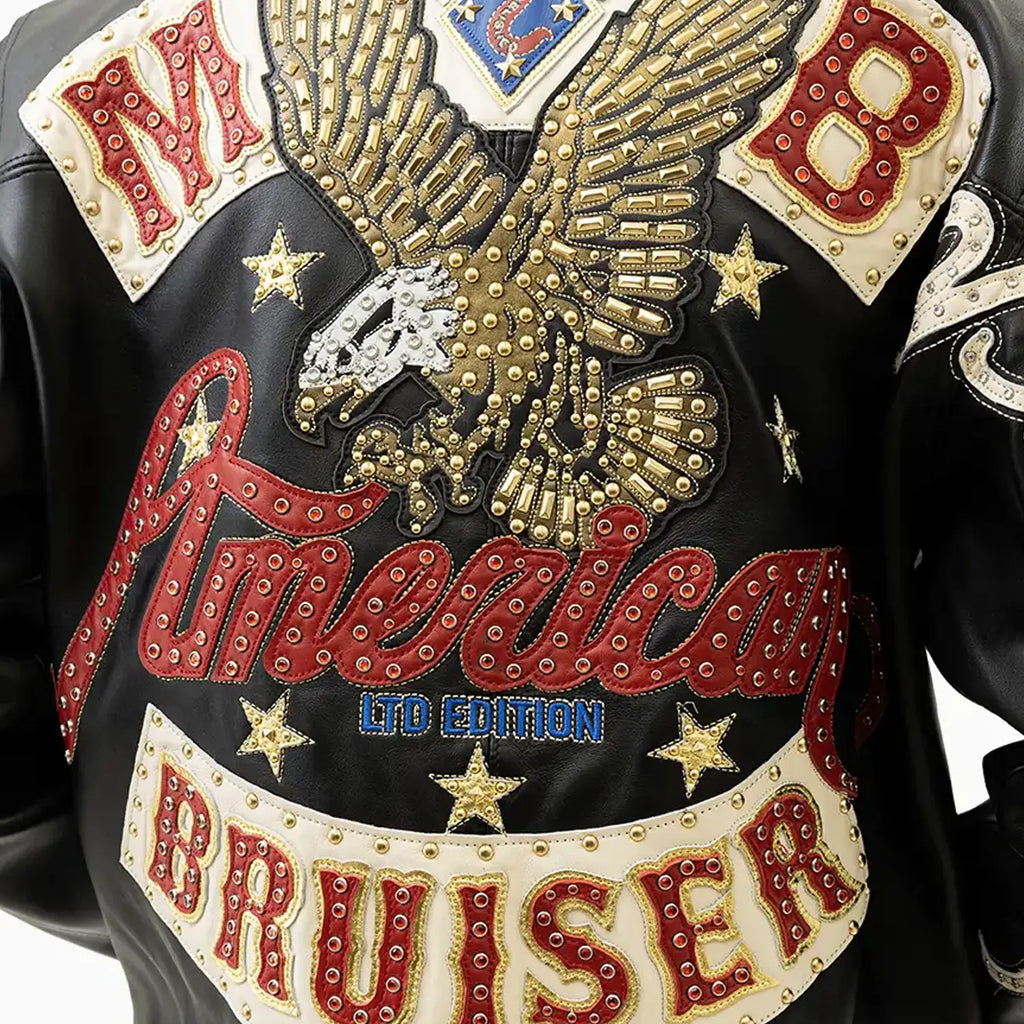 Chaqueta de cuero de felpa American Bruiser para hombre