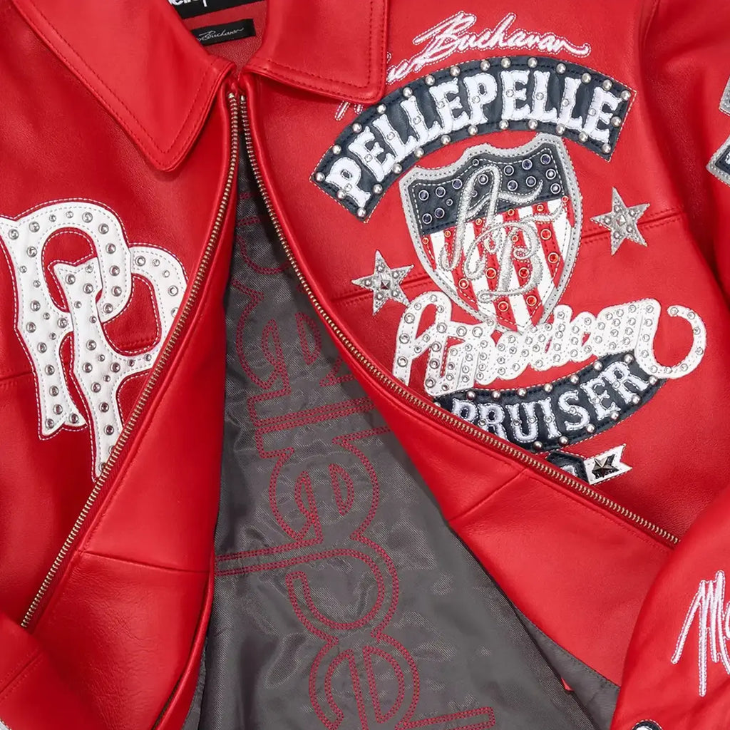 Chaqueta de cuero de felpa American Bruiser para hombre
