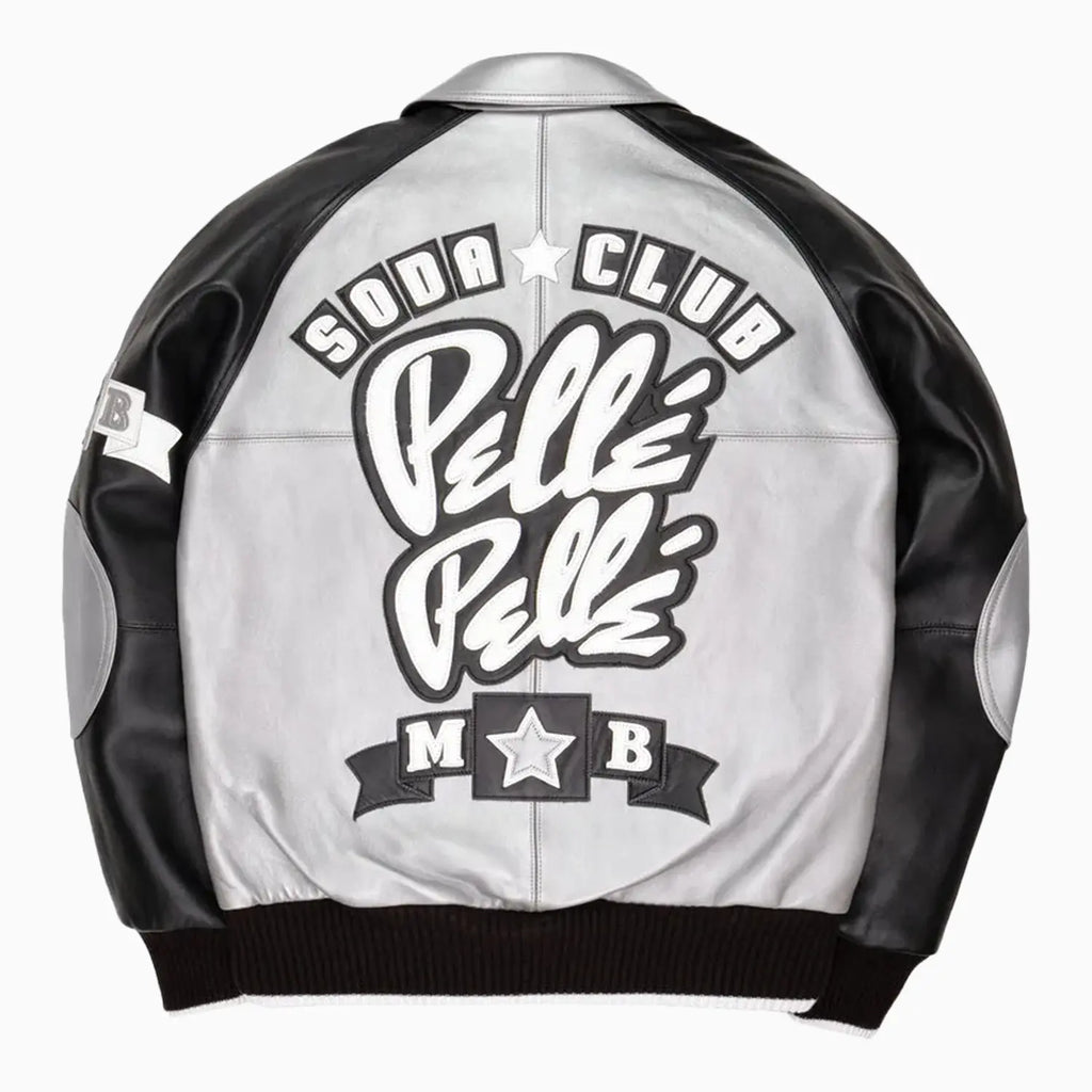 Chaqueta de cuero de felpa Classic Soda Club para hombre