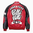 Chaqueta de cuero de felpa Classic Soda Club para hombre