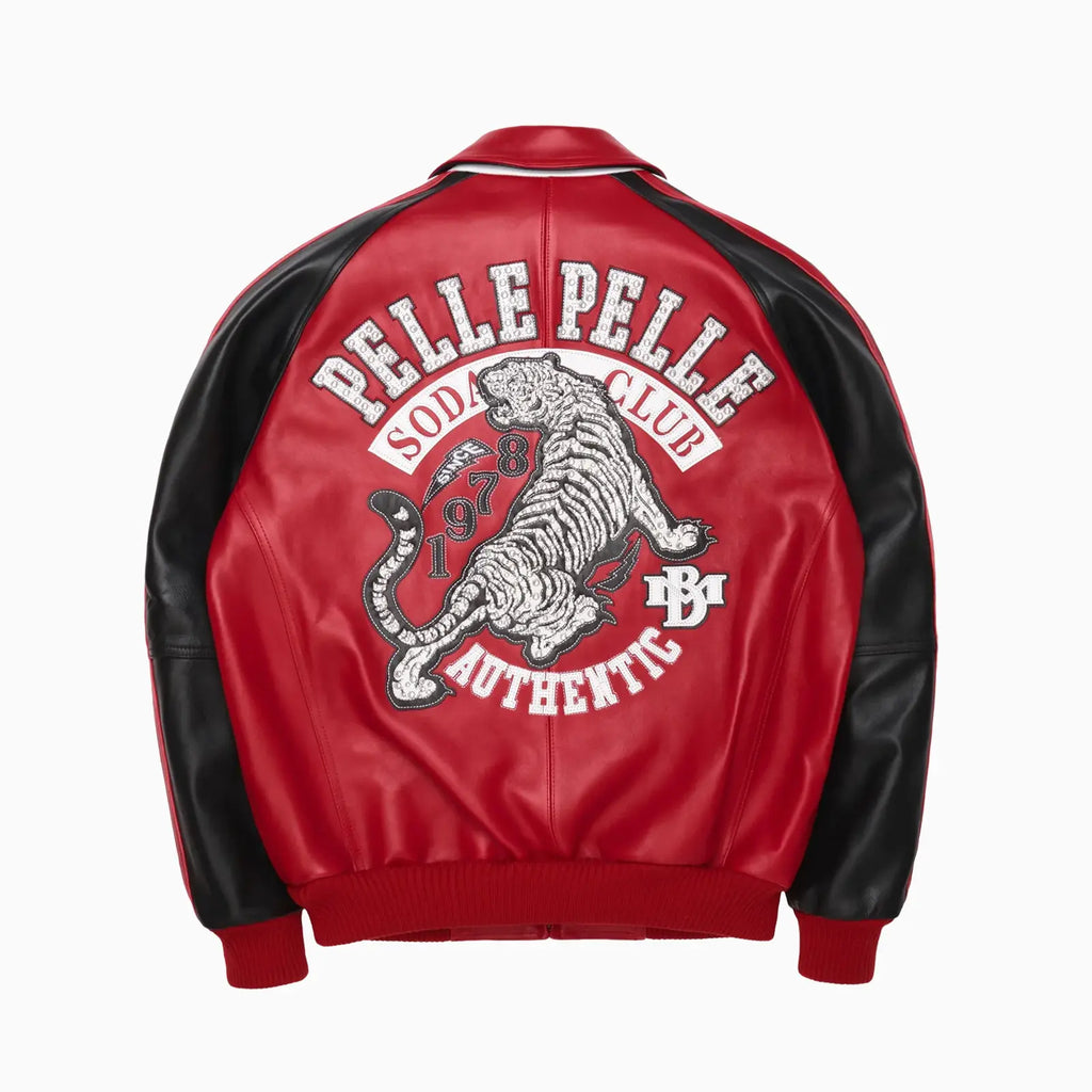 Veste en cuir Tiger Soda Club pour homme