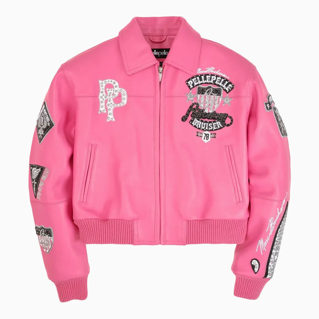 Chaqueta corta de cuero American Bruiser para mujer