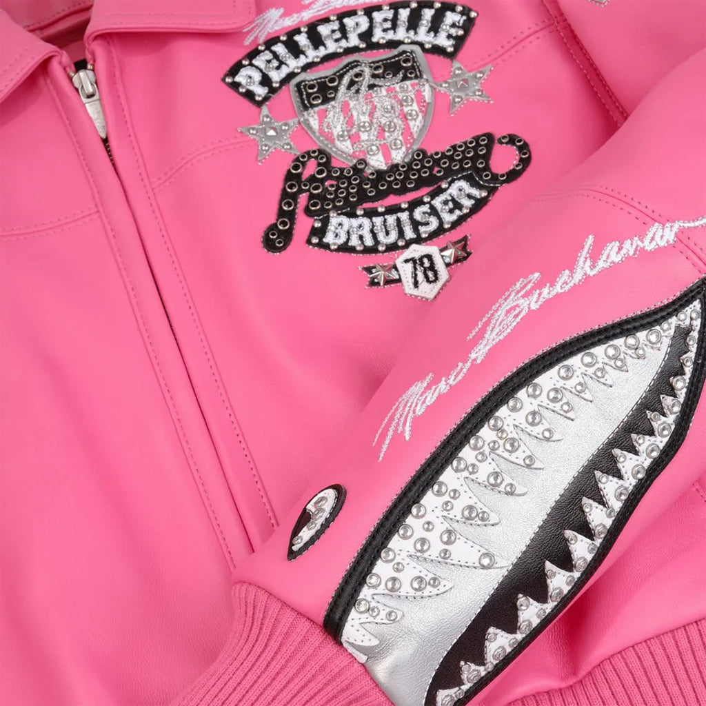 Chaqueta corta de cuero American Bruiser para mujer