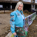 Chaqueta de cuero para mujer de fama mundial