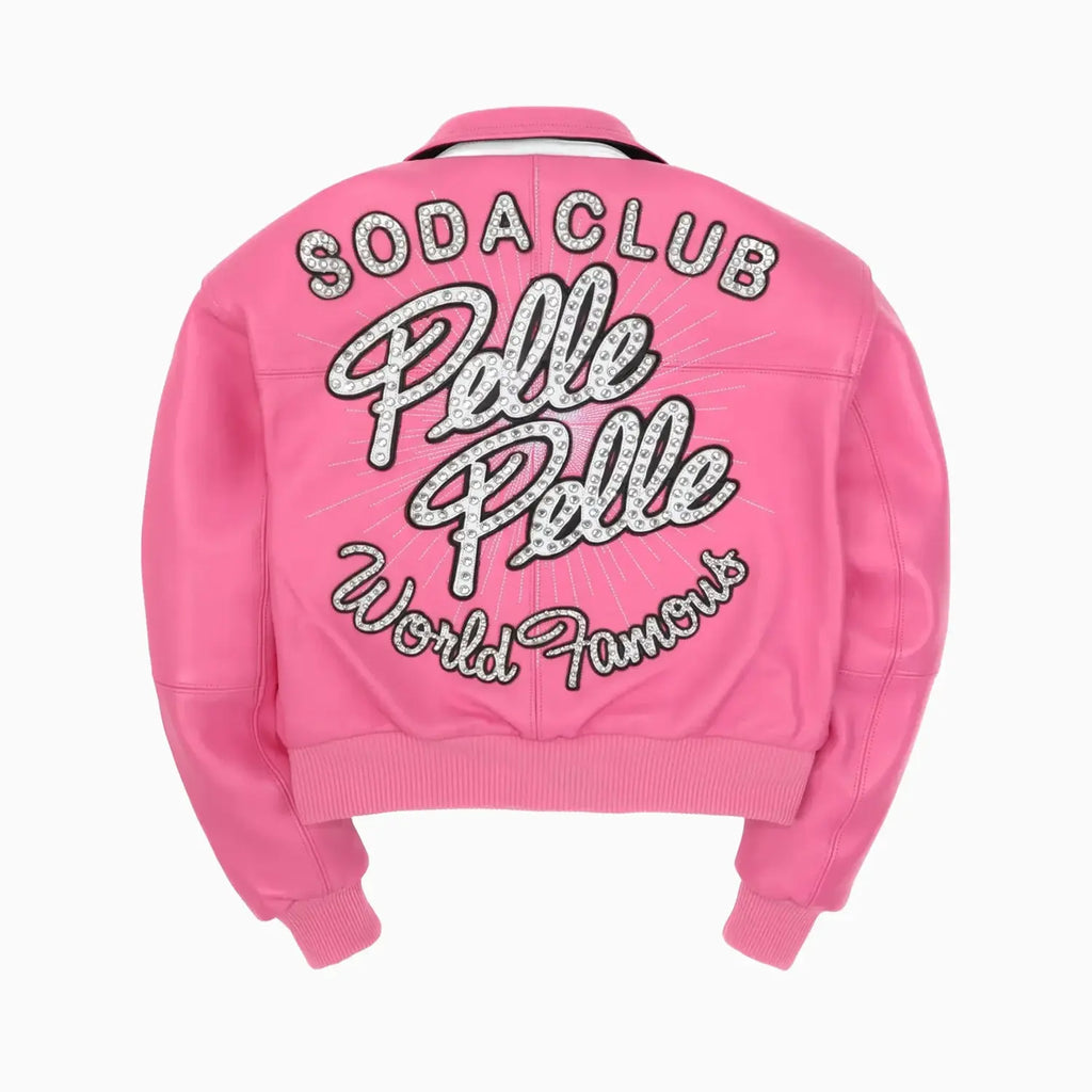 Blouson en cuir pour femme "World Famous Soda Club"
