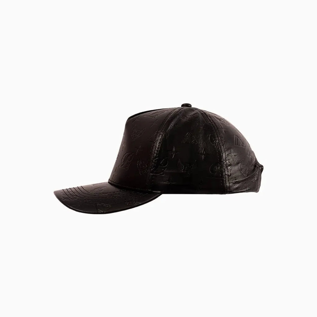 Casquette Strapback Monogrammée en Cuir pour Homme