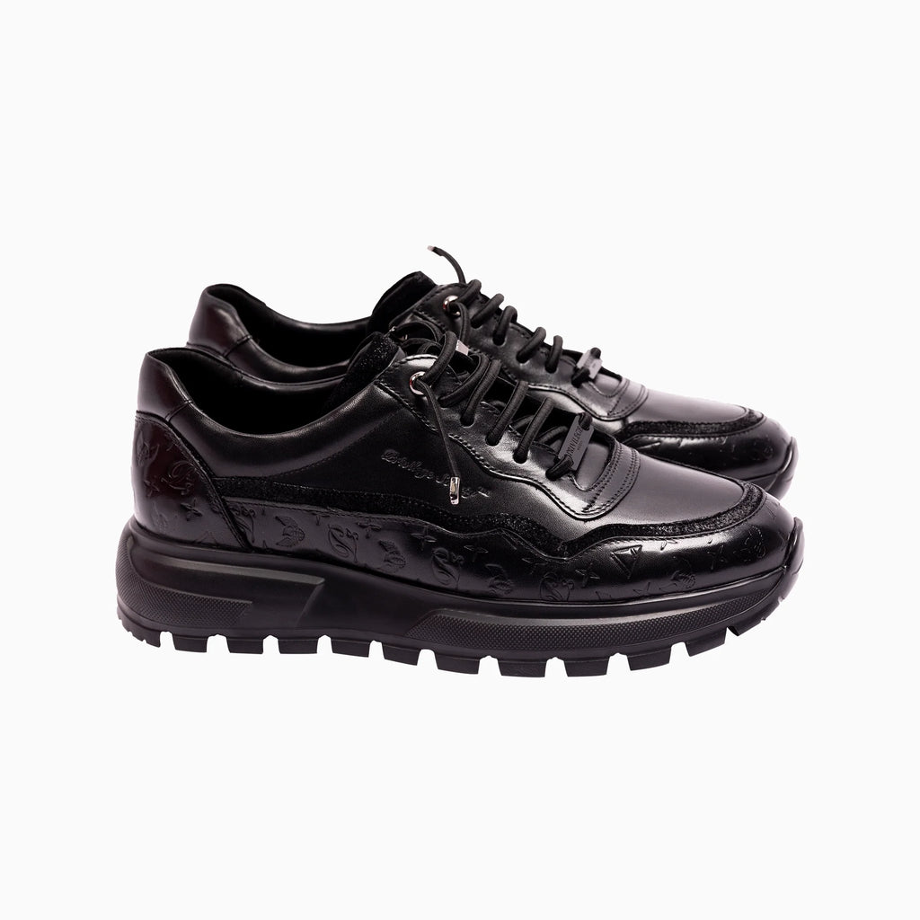 Tenis HC de piel con monograma para hombre